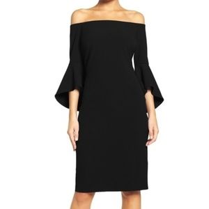 Off the Shoulder Black Cocktail Dress